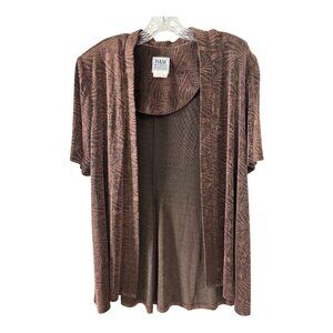 R&M Richards by Karen Kwong Women’s Jacket – Size 14 – Brown Abstract Pattern